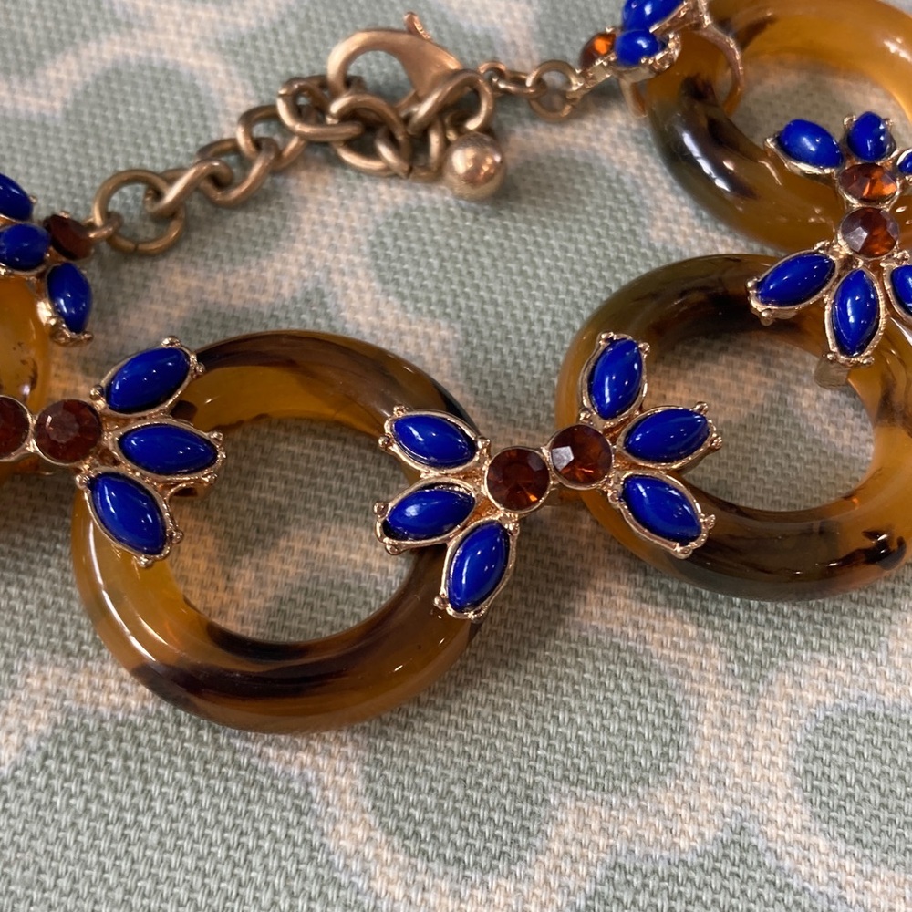 Kitsy Lane Tortoise Blue Ring Bracelet - Picture 2 of 4